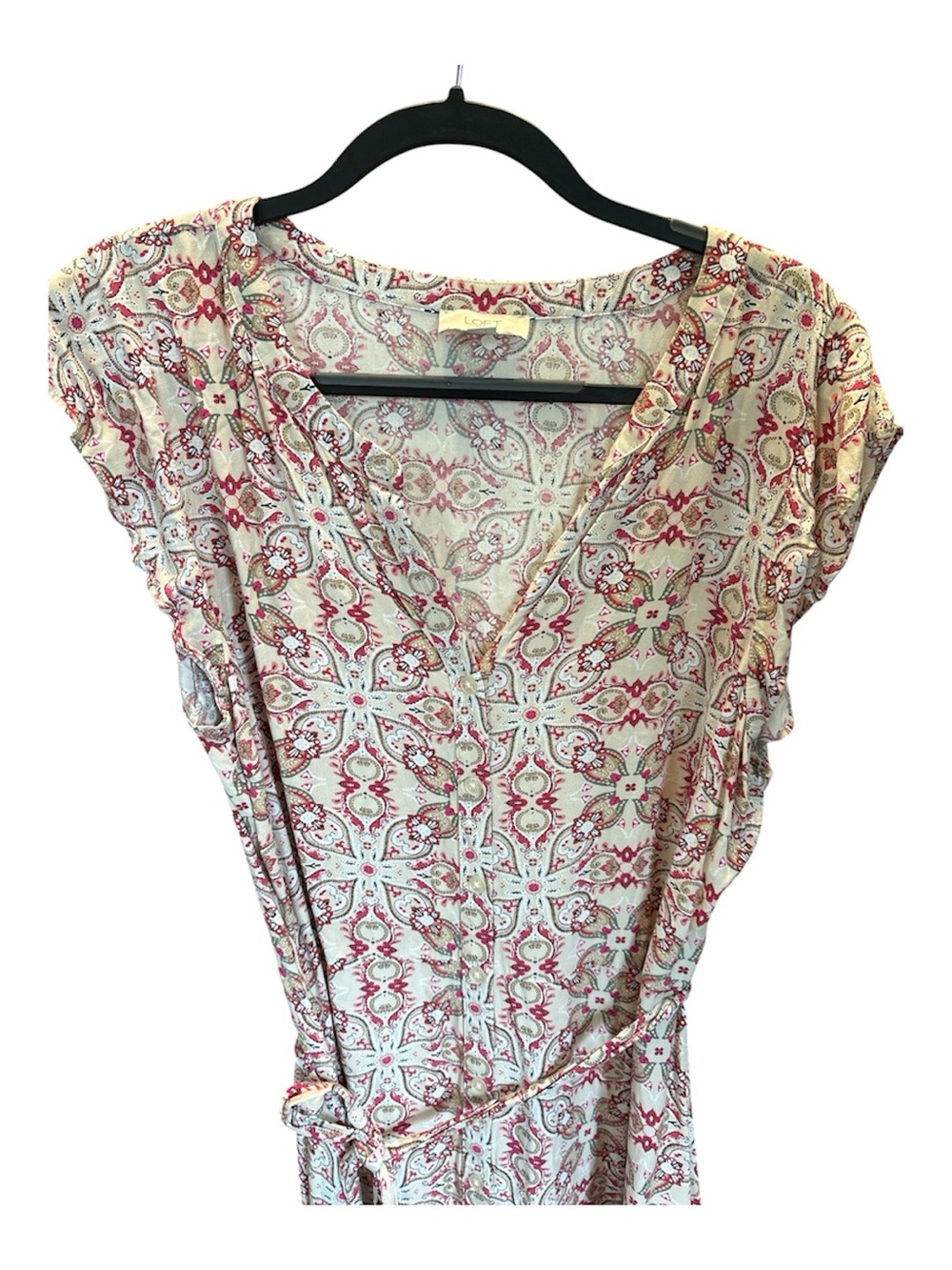 LOFT Outlet XL Paisley Floral Print Wrap Dress 100% Rayon - Picture 3 of 5